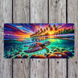 Sea Turtle License Plate- PNG Digital Download - Sublimation Design