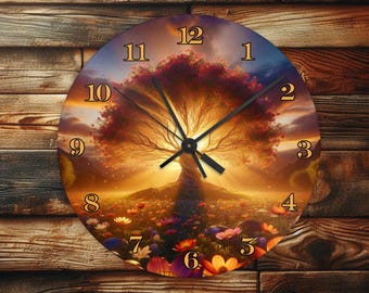 Tree Of Life - Wall Clock Design - With Numbers - PNG Design - Digital Download
