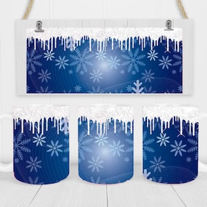 Snowflake Sublimated  coffee mug design