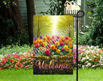 Spring Flowers - Garden Flag 12"x 18" - Garden Flag - JPEG Digital Download