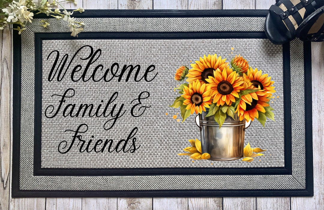 Family and Friends Front Door Mat Sublimation Design Digital