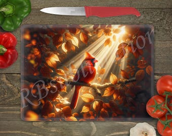 Glass Cutting Board Sublimation - Cardinal in the Morning Light - 15.5 x 11.25 Inch - PNG Download - Digital Download