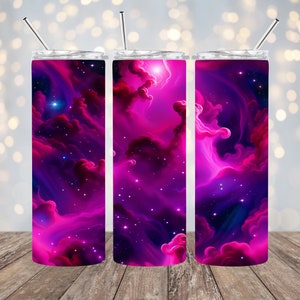 20oz Sublimation - Nebula - Straight Tumbler Wrap - PNG Design- 20oz Skinny Tumbler Wrap Design