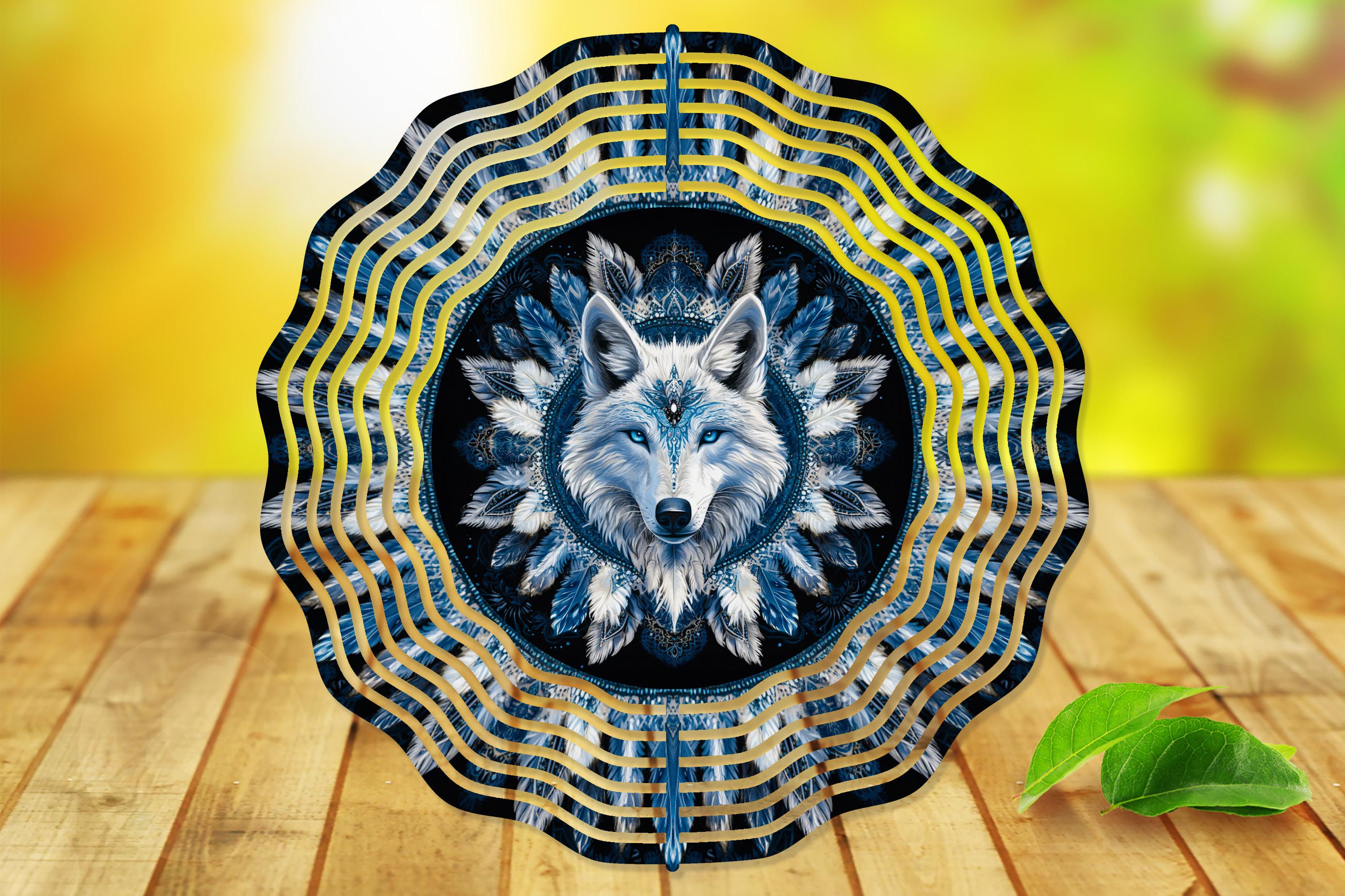 Wind Spinner Sublimation - Wolf - Wind Spinner Design - 10 Inch - PNG Download