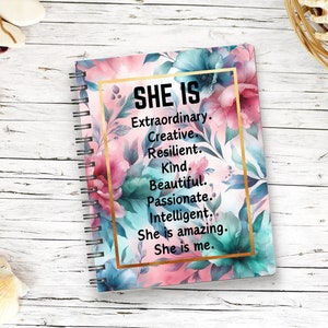 Journal Notebook Sublimation - She Is Amazng- Journal Notebook Design -Spiral Planner Cover, Notebook Cover - Digital Instant Download