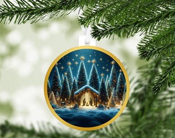 3D Nativity - Round Christmas Ornament Design - Nativity Christmas Ornament PNG -  PNG Digital Design - Instant Download
