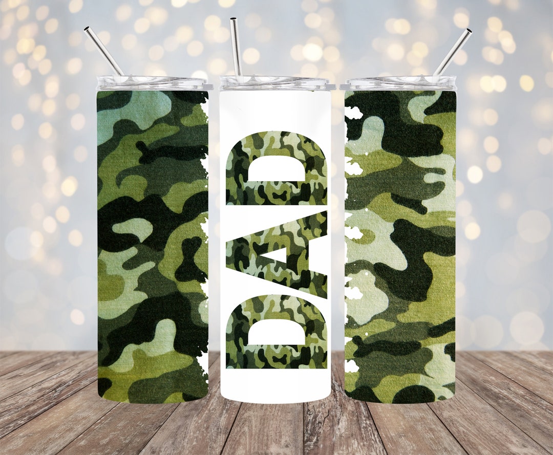 20oz Sublimation - DAD Camo - Straight Tumbler Wrap - PNG Design- 20oz ...