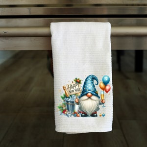 Happpy New Year Gnome- Kitchen Towel Sublimation Designs - PNG Design - Digital Download