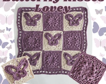 Butterfly Kisses Granny Square Lovey Crochet Pattern