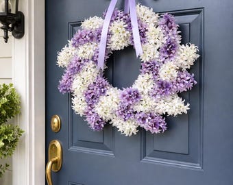 Spring Wreath, Summer Wreath, Farmhouse Wreath, Front Door Wreath, Hyacinth Wreath, Everyday Wreath, Home Wreath, Wreaths