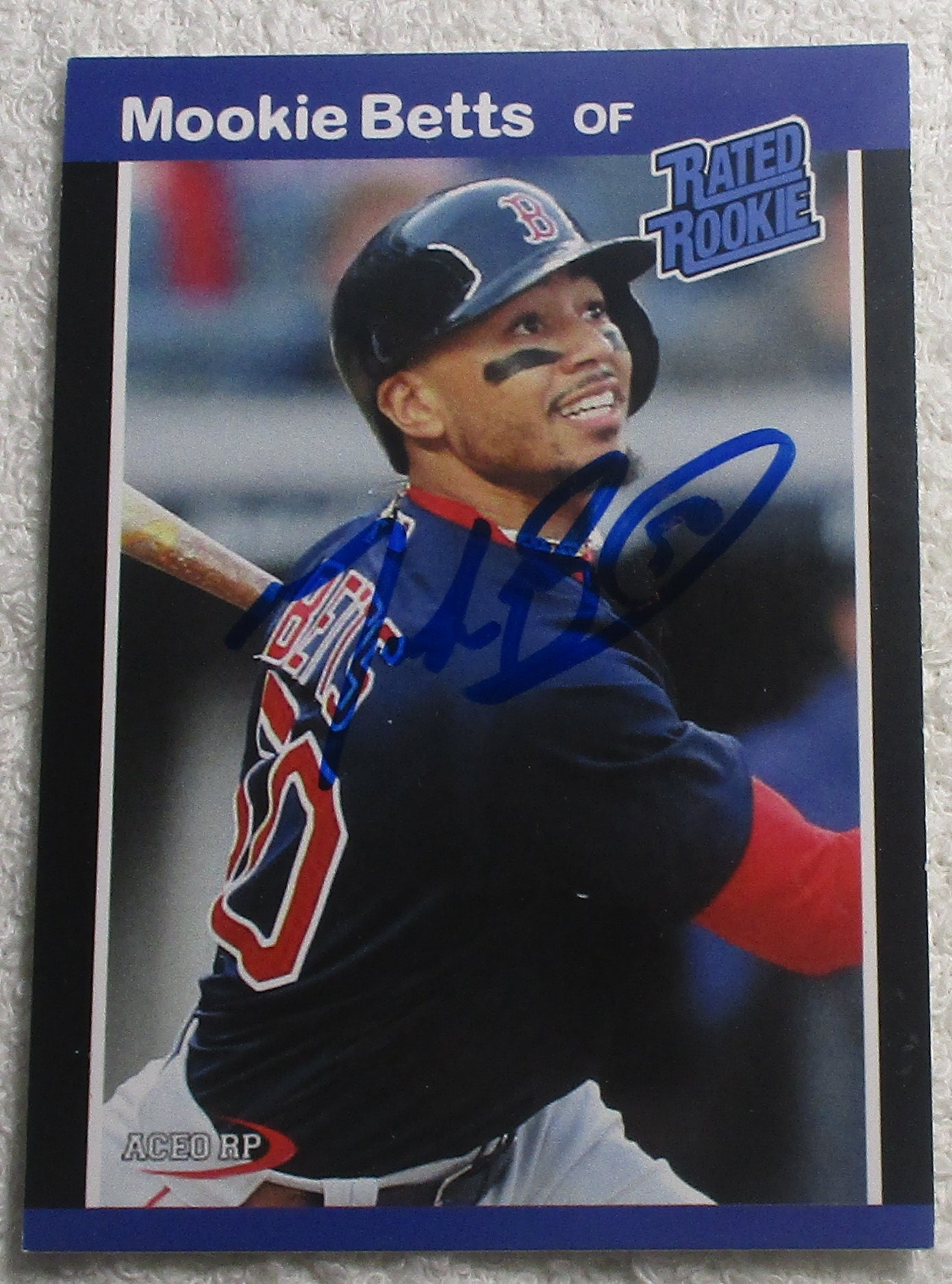 Mookie Betts Autographed Card Red Sox No COA 