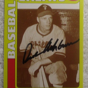 Richie Ashburn Baseball Greats Autographed Card Phillies No COA