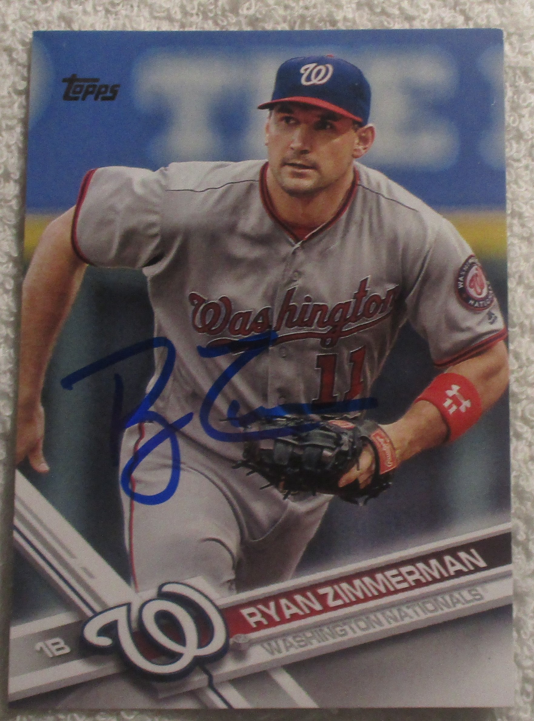 Ryan Zimmerman Autographed Card Nationals No COA 