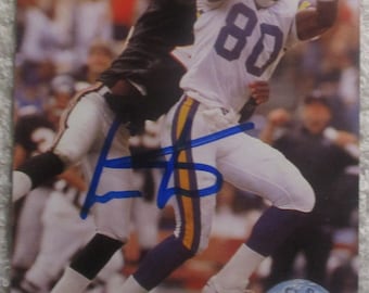 Cris Carter Autographed Card Vikings No COA