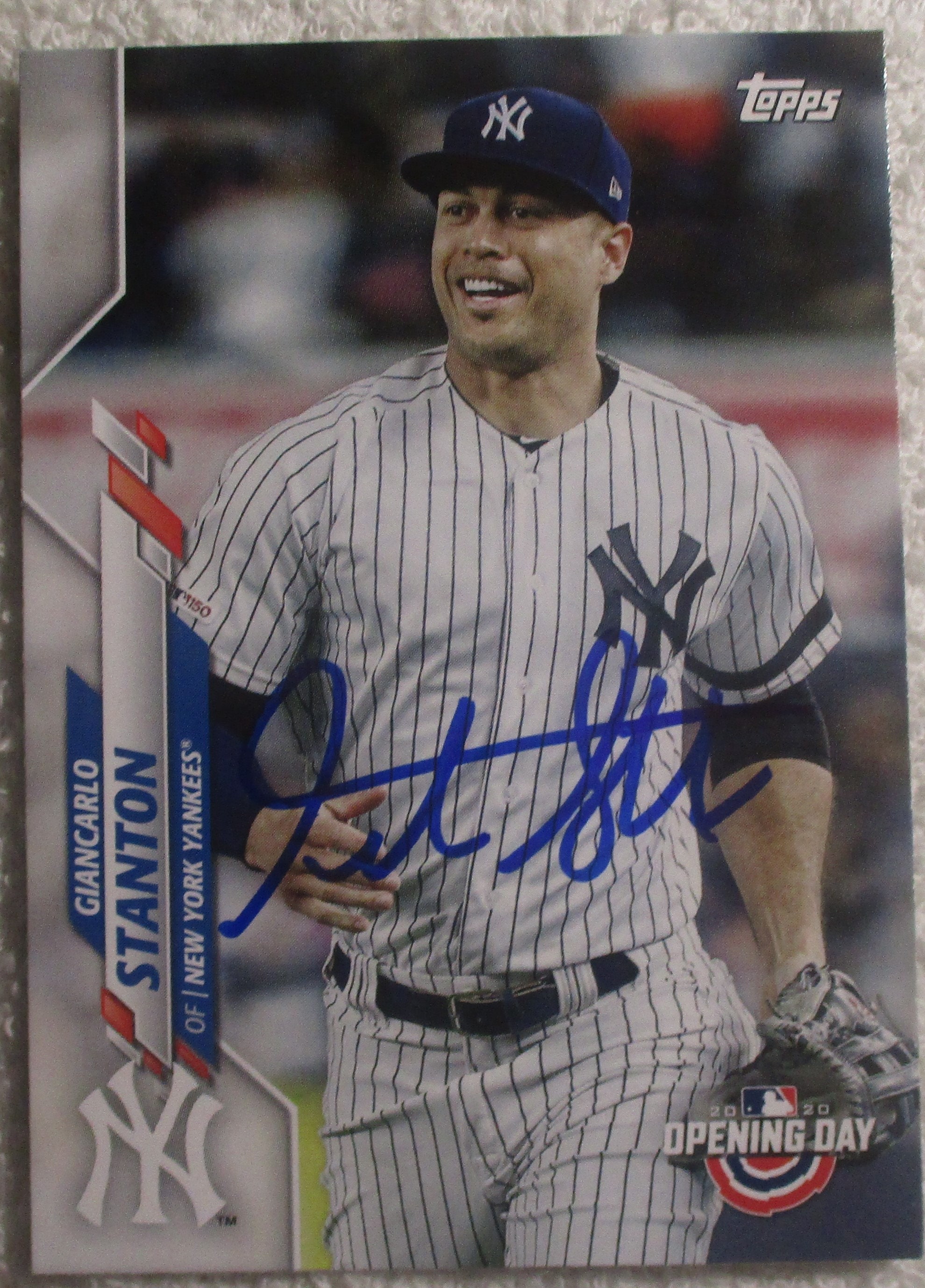 Giancarlo Stanton Autographed Card Yankees No COA 