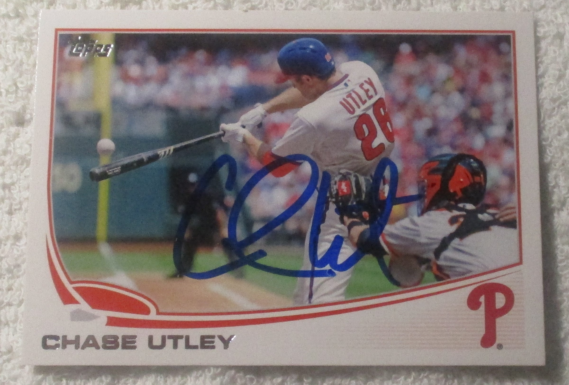 Chase Utley Autographed Card Phillies No COA 