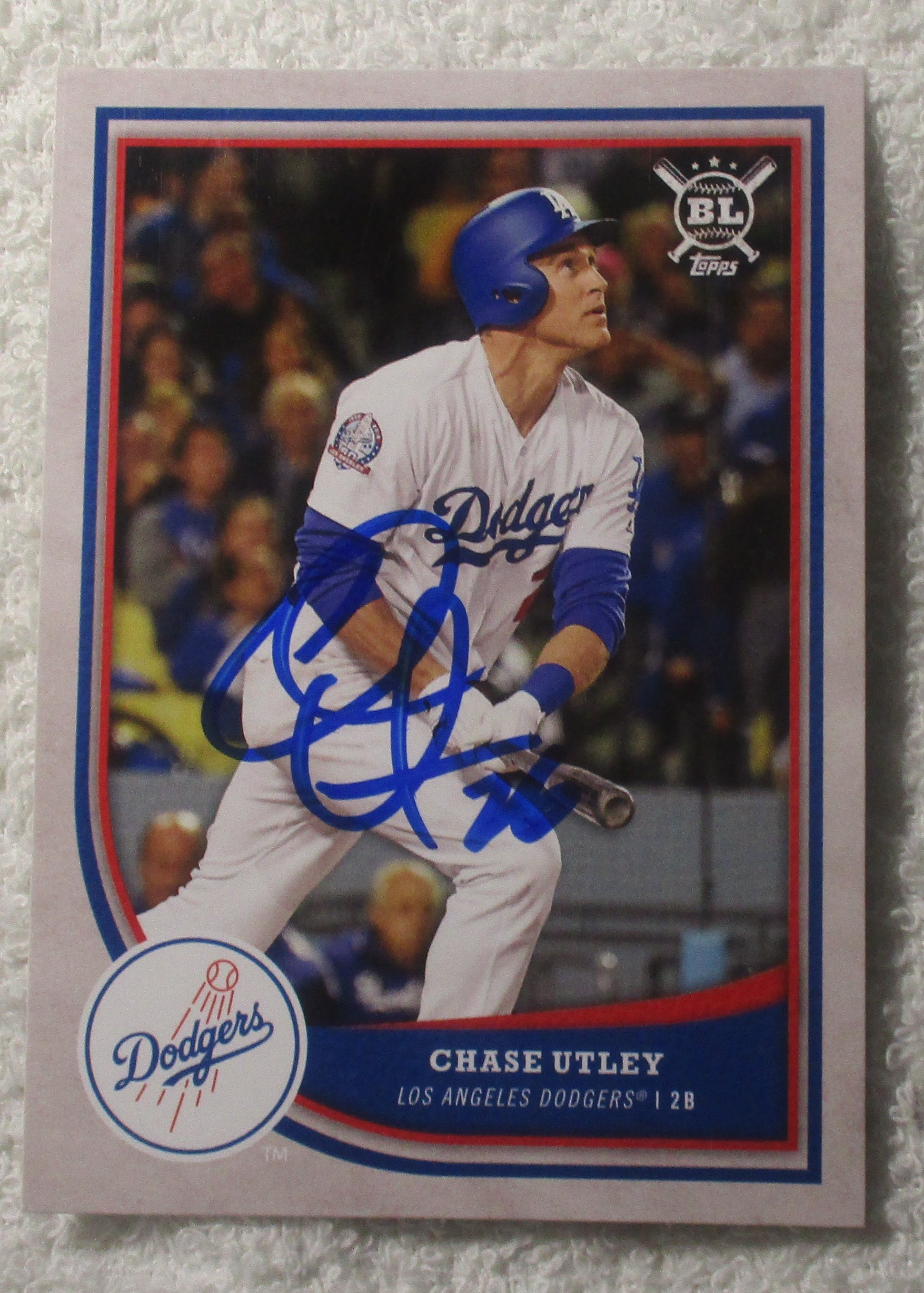 Chase Utley Autographed Card Dodgers No COA 