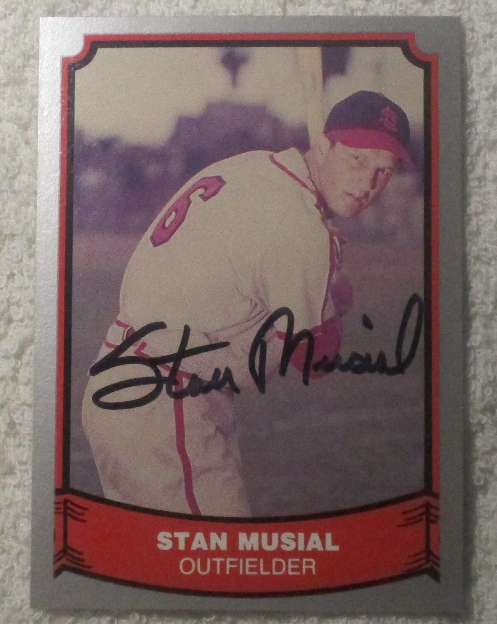 Stan Musial Signed Cardinals Replica Statue (Stan The Man COA)