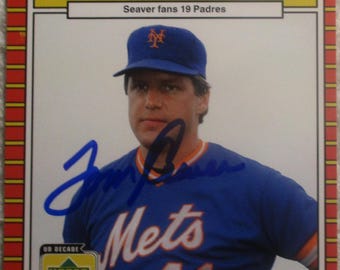 Tom Seaver Decade Dateline Autographed Card Mets No COA