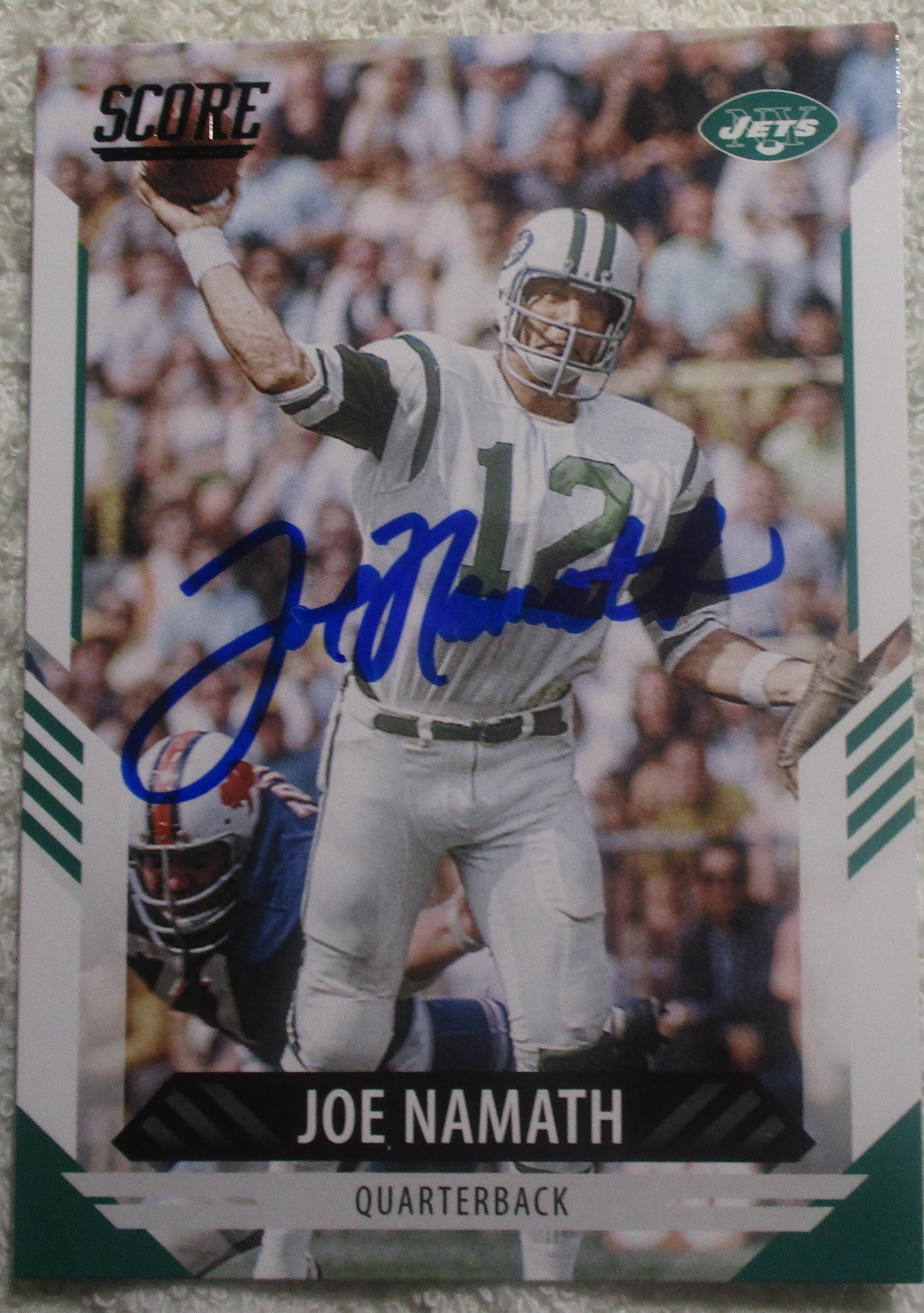 Joe Namath Autographed Card Jets No COA - Etsy