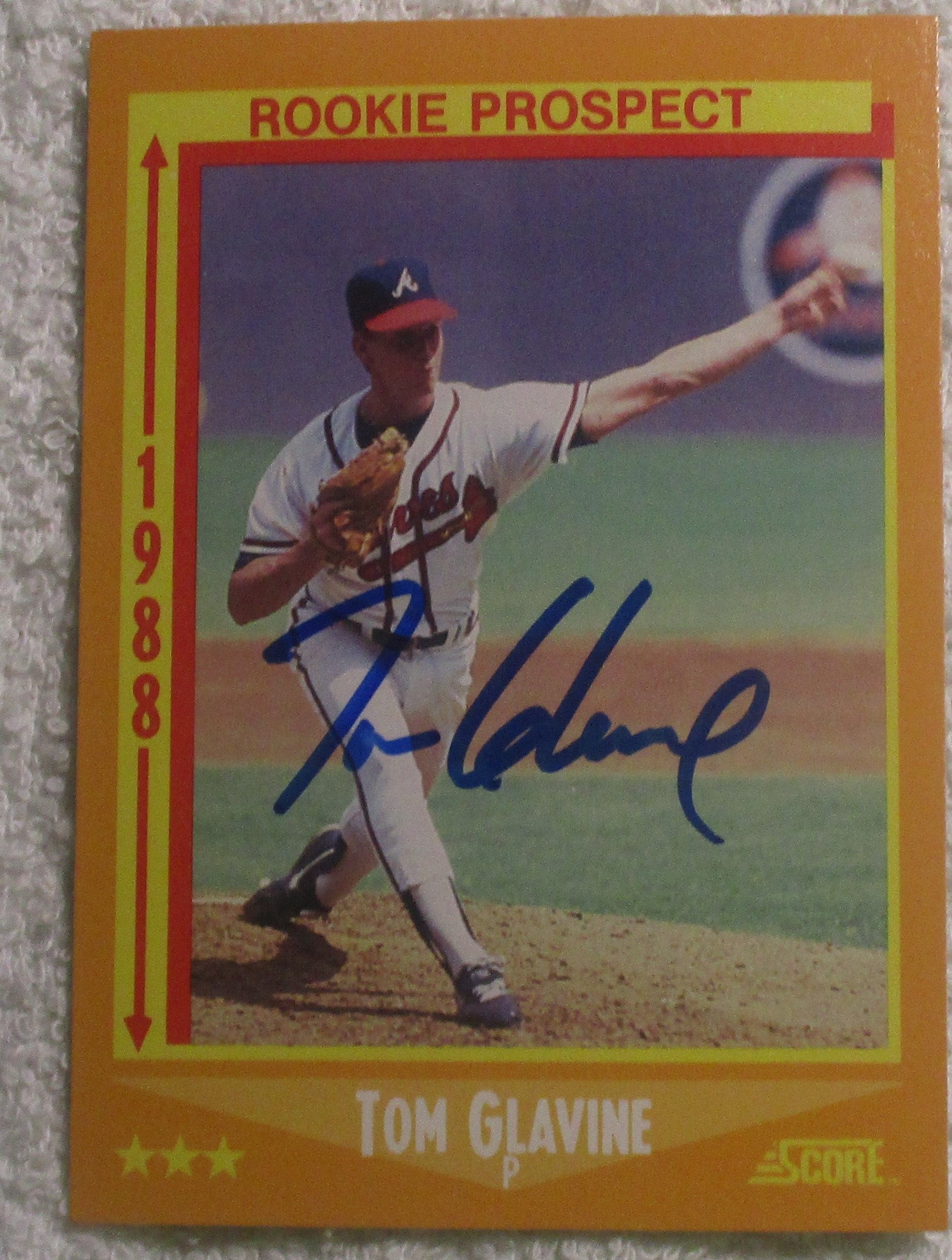 Tom Glavine Rookie Prospect Autographed Card Braves No COA - Etsy