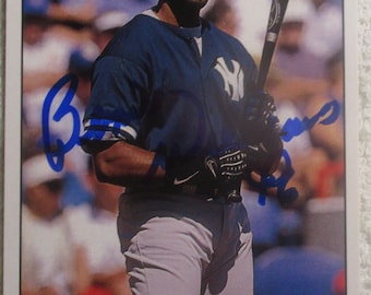 Bernie Williams Autographed Card Yankees No COA
