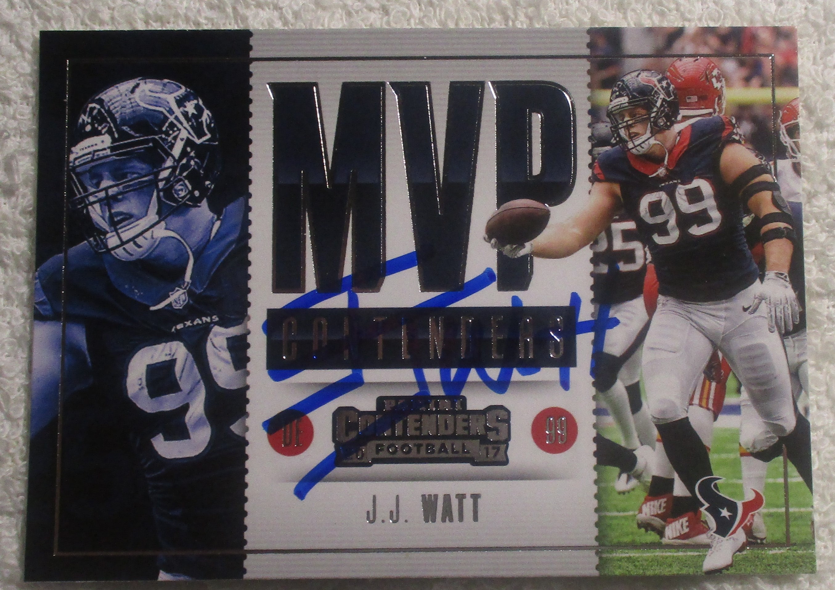 J. J. Watt MVP Contenders Autopgraphed Card Texans No COA Etsy Australia