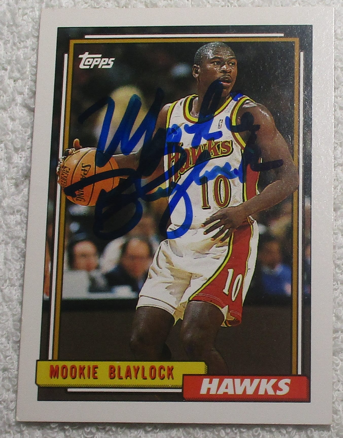 Mookie Blaylock Autographed Card Hawks No COA 