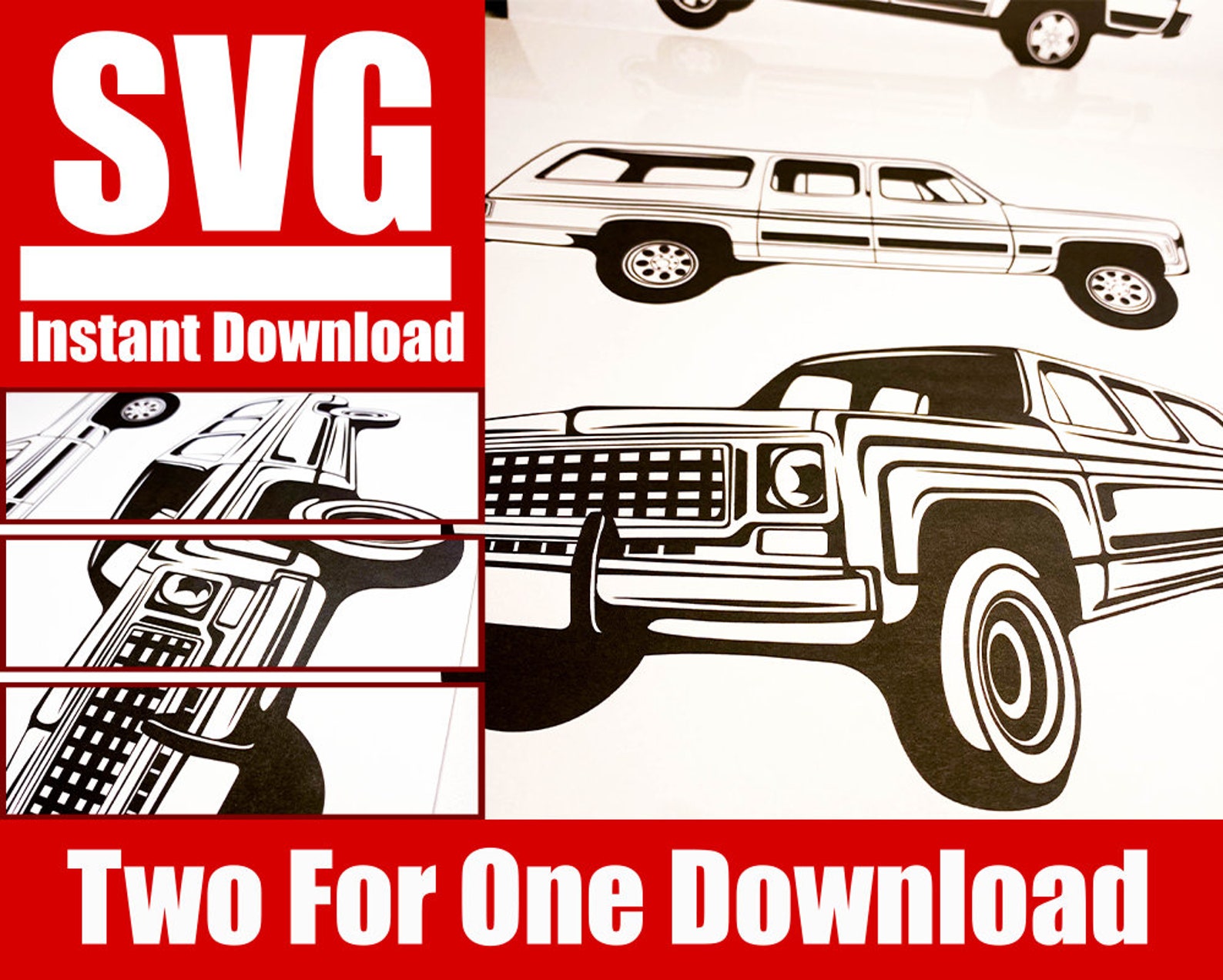 Chevy Suburban 1973 SVG SVG Two Pack SVG Silverado 1935 | Etsy
