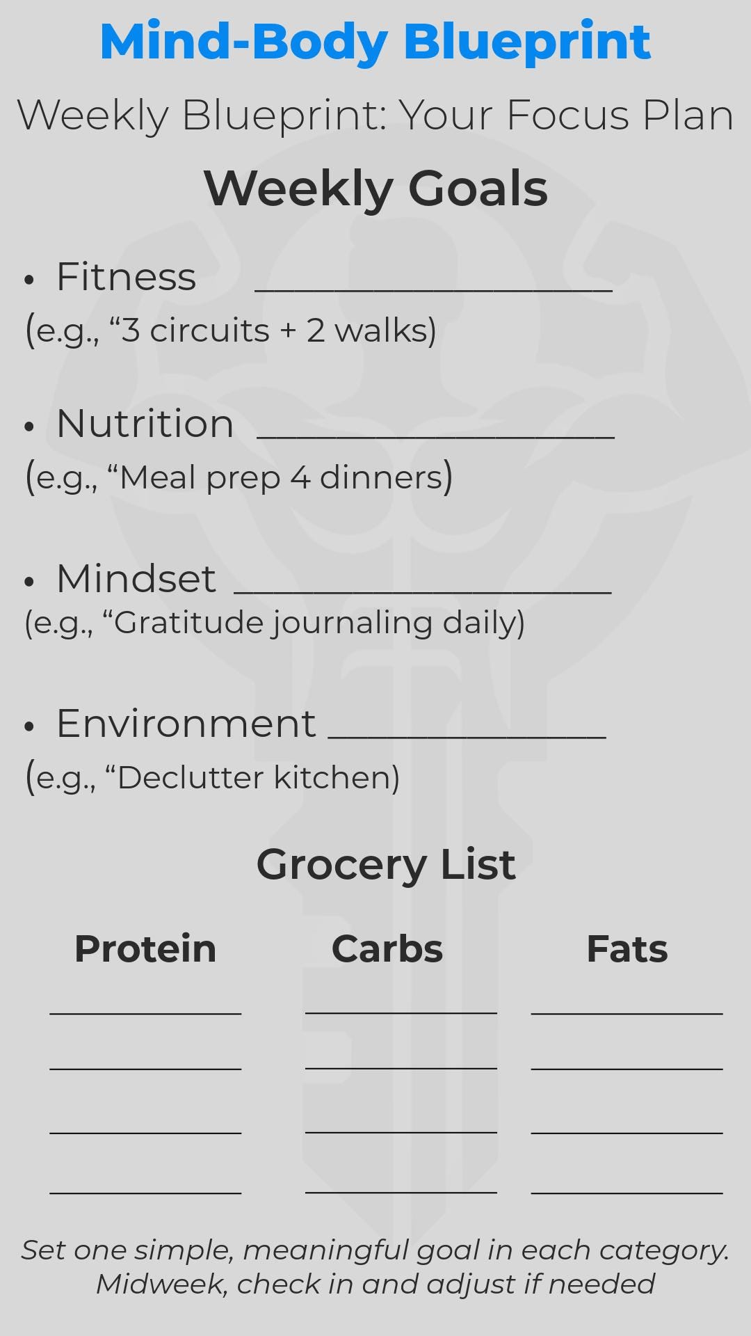 Weekly Reset Planner | Printable Goal Tracker PDF | Set Simple Goals ...