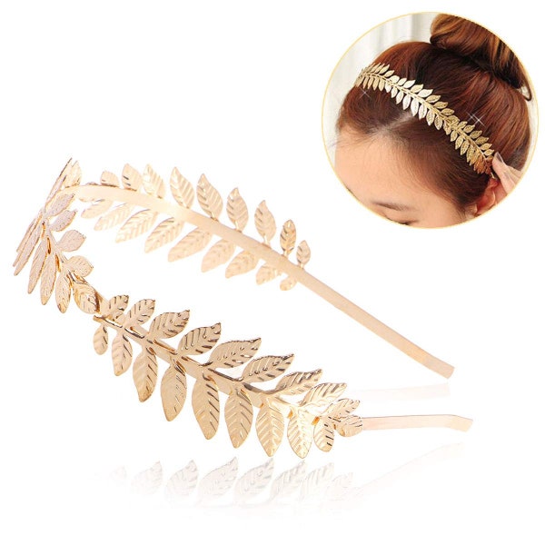 1 PC  Gold Bridal Hair Crown, Boho Hair Comb With Goddess Leaf Branch For Dainty HeadPiece