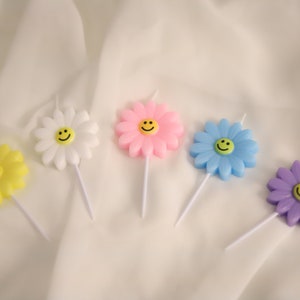 Daisy Flower Birthday Cake Candle Topper