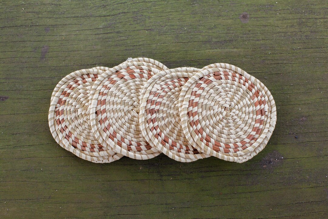 Set of 4 Sweetgrass Coasters Etsy