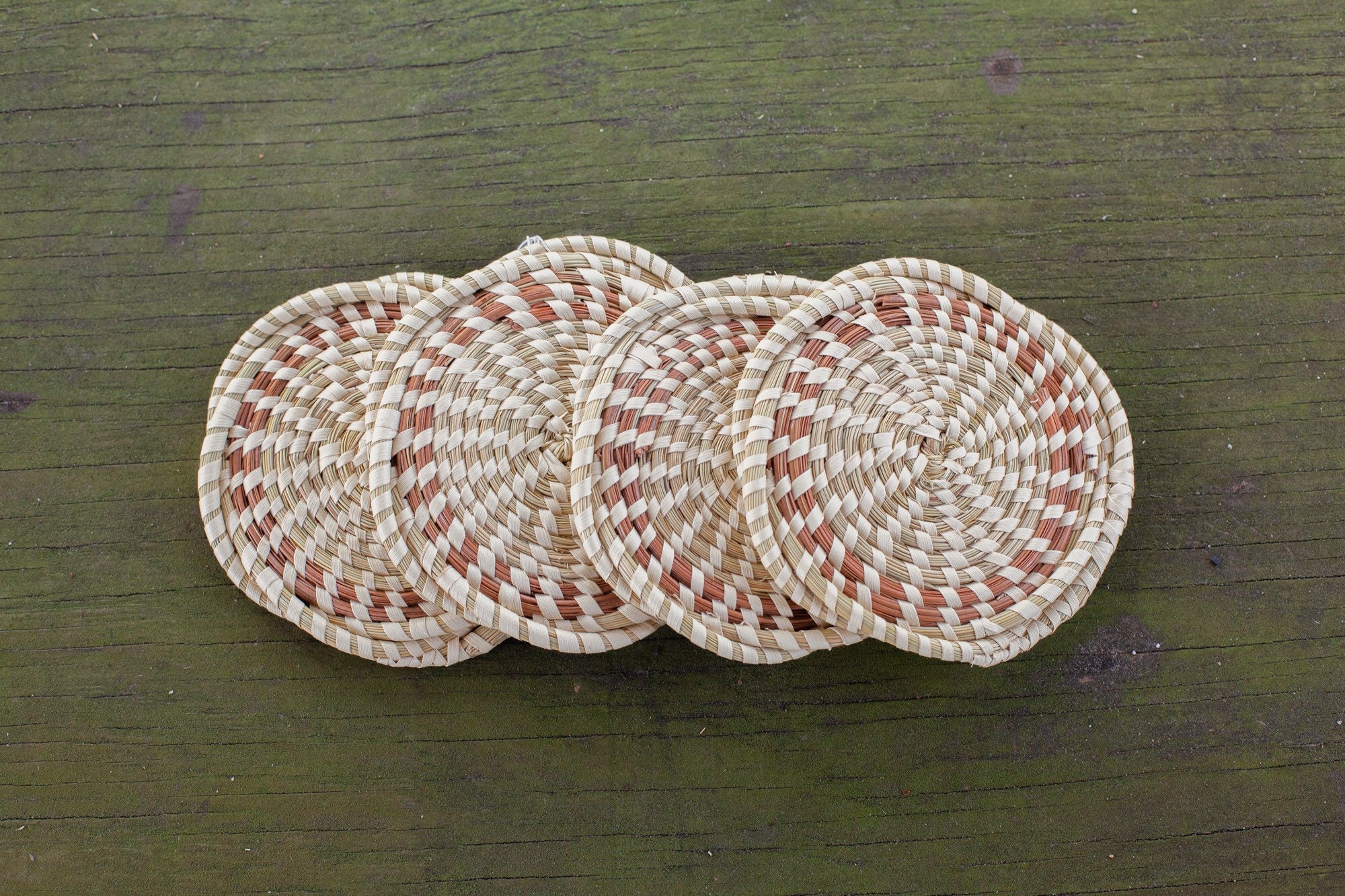 Set of 4 sweetgrass coasters