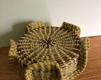 Sweetgrass elephant ears covered basket