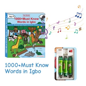 Bilingual Talkingbook/Soundbook/Audiobook Igbo Dictionary Hardbook. 1000+ Must Know words in Igbo Language. Great for Kids & Beginners