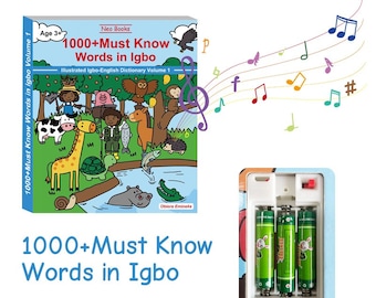 Bilingual Talkingbook/Soundbook/Audiobook Igbo Dictionary Hardbook. 1000+ Must Know words in Igbo Language. Great for Kids & Beginners