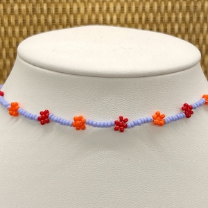 y2k daisy chain necklace | custom flower seed bead choker | spring summer jewelry