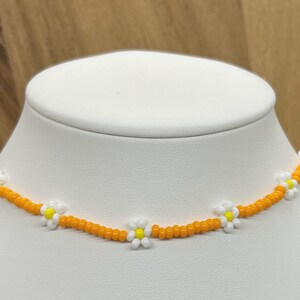 beaded flower necklace, daisy chain necklace | custom personalized handmade jewelry | gift for her - make this necklace your own by choosing your own color palette. dainty and lively, this necklace is perfect for any occasion! simple joys by ella