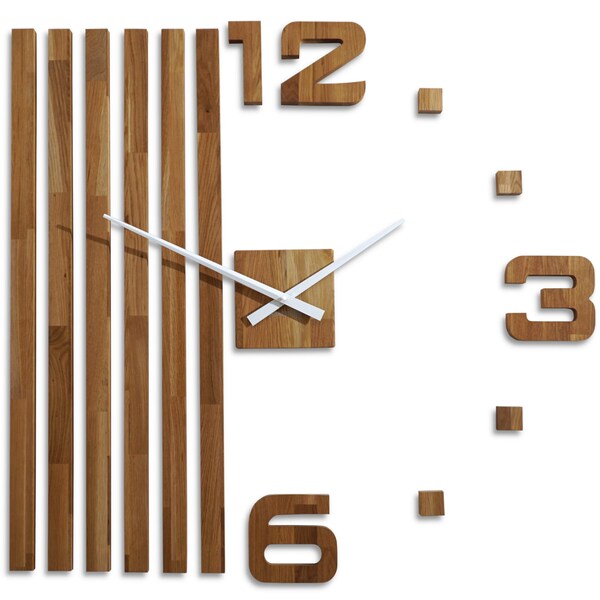 Horloge murale en bois de chêne lamele 100cm