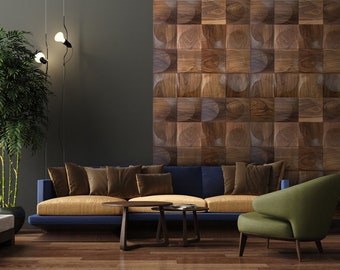 3D Wandpaneele aus Holz, Wanddekor aus Holz, Deko-Wandkunst, Wandverkleidung für Innenräume, Wanddekor, moderne Wandverkleidung aus Holz