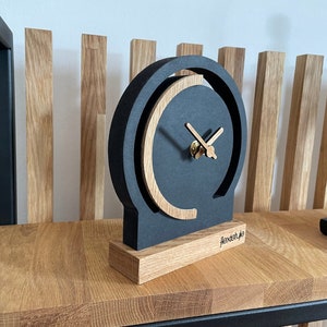 Table clock Stand clock oak clock wooden clock Modern Wooden Clock Large Wooden Clock Stand clock Best wooden Clock zdjęcie 2