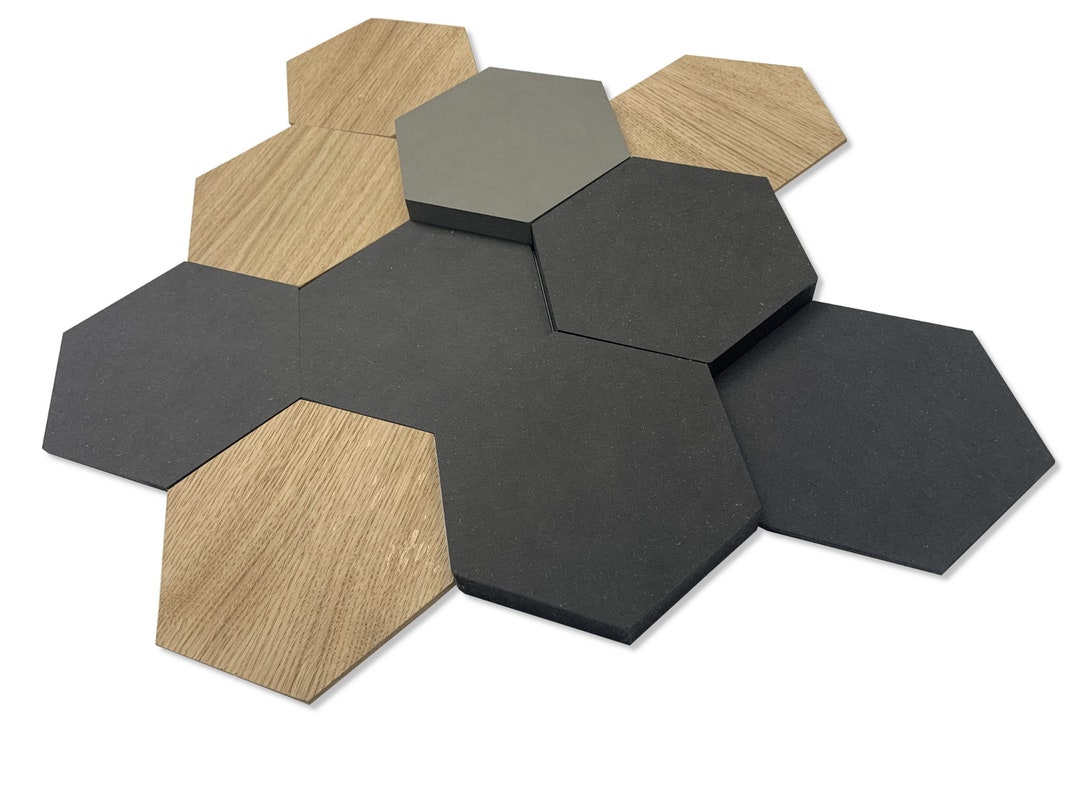 3D Hexagon Wall Tiles, Décor Panels, Mosaic Tiles, Wooden