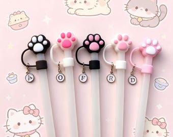 Spersonalizowana słomkowa nakładka na kocią łapkę, silikonowa osłona, prezent dla miłośnika kotów