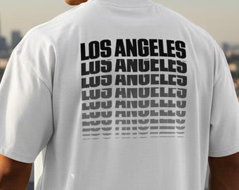 Camiseta Oversized Orgânica com Estampa LA | Camiseta Urbana Estilo Streetwear (Unissex)