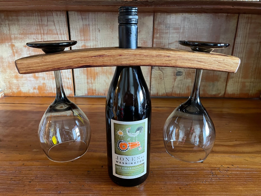 Wine Barrel Stave Wine Glass Holder Etsy