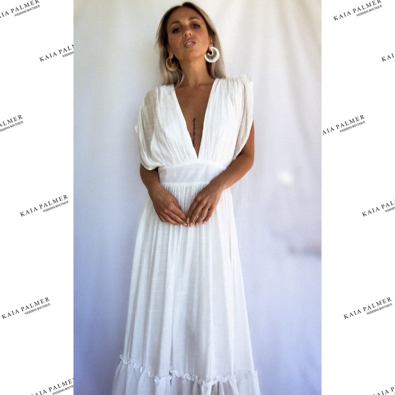 Elopement Dress Boho Wedding Dress Bridal Shower Dress Boho Etsy