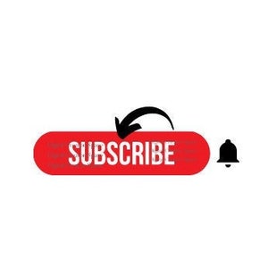 May include: A red button with the word "SUBSCRIBE" in white text, accompanied by a black arrow and a black bell icon, set against a white background. The button has rounded edges.