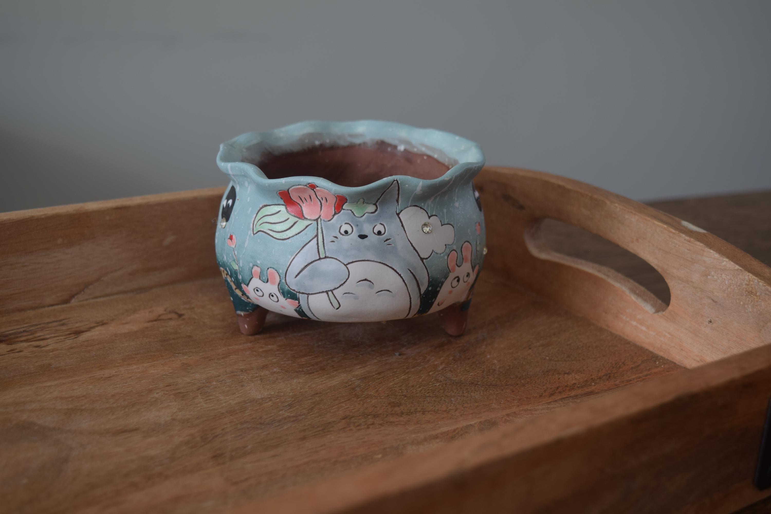 Handmade Planter | Succulent Pot | Chinchilla Totoro Planter | Planter Gift | lithops Pot