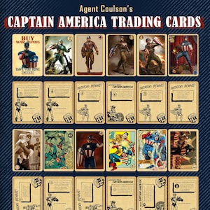 Sammlerstück Captain America Sammelkarte, Steven Rogers Karte, The Avengers Film Karten Requisiten Replica, Vintage Captain America Karten